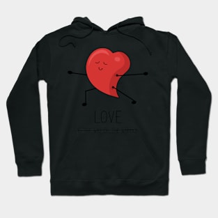 Love inspirational message with cartoon heart Hoodie